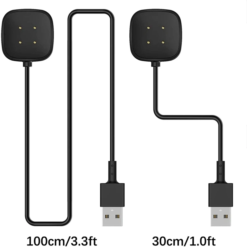 Замена кабеля зарядного устройства в комплекте, USB-подставка для зарядки, док-станция, кабель для смарт-часов Sense / Versa 3 (3,3 фута / 1,0 фута)