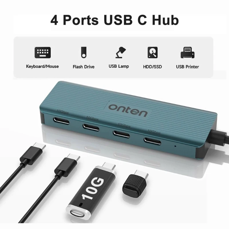 Удобный Многопортовый USB C Концентратор USB C для профессионалов, Студентов, Энтузиастов USB-Удлинители портативных конструкций 5.84x1.98 см