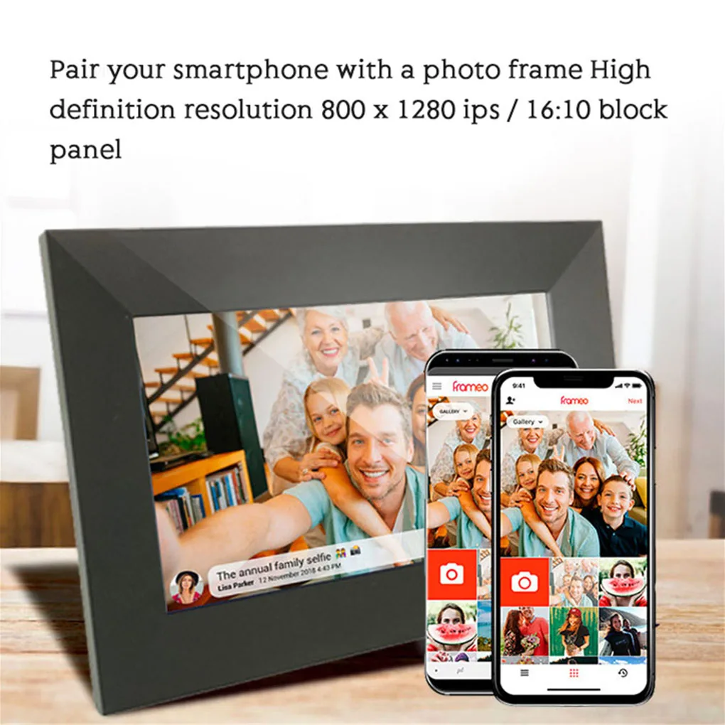 8-дюймовая цифровая фоторамка с Wi-Fi экраном HD, фотоальбом, видео, смарт-облачная рамка, штепсельная вилка США