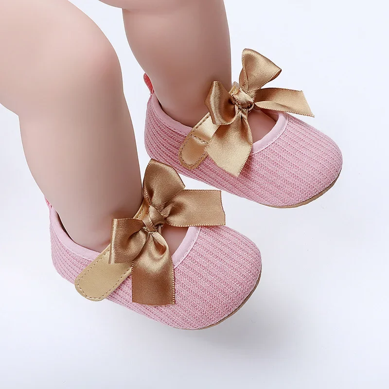 Новая модная удобная детская обувь с бантом для детей от 0 до 1 года, супер мягкая детская обувь, милая обувь для малышей