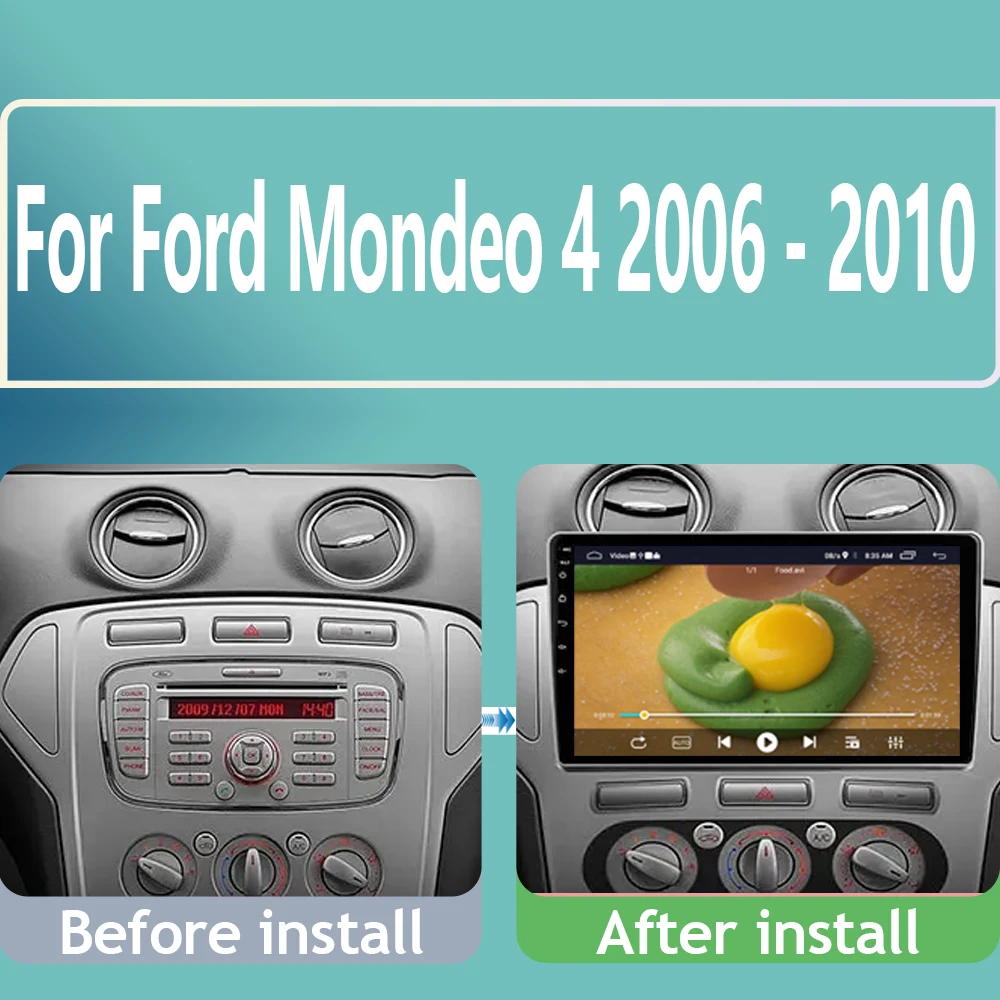 Для Ford Mondeo 4 2006-2010 Стерео Carplay Android Автомобильный Радио Мультимедийный Видеоплеер Навигация WIFI Android No 2din 2 din dvd