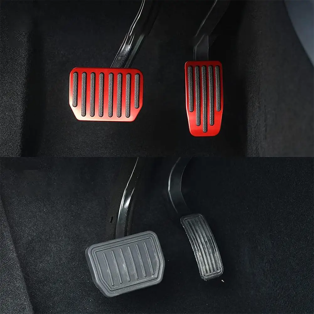Набор накладок для автомобильных ножных педалей 2ШТ, совместимый с Tesla Model 3 Model Y Performance, алюминиевые накладки на педали, аксессуары для челнока