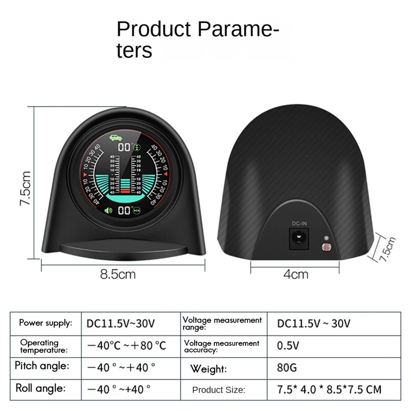 Аксессуар для цифрового инклинометра X94 Car HUD, 4X4GPS, автоматический угол наклона для бездорожья, умный дисплей с дисплеем Head Up, измеритель наклона