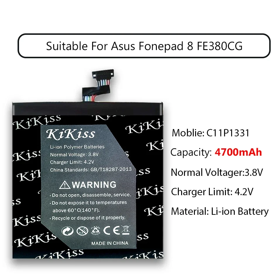  KiKiss Аккумулятор для Планшетных ПК Высокой Емкости 4700 мАч C11P1331 для Asus Fonepad 8 FE380 R051 FE380CG Fonepad8 Tablets Battery
