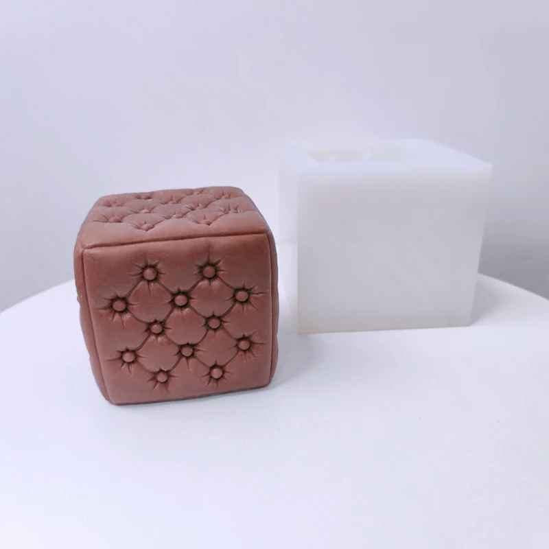 Ins Квадратная форма для свечей 3D Моделирование Кожаного дивана, Кубика Рубика, Ароматическое мыло, Свеча, силиконовая форма для выпечки ручной работы