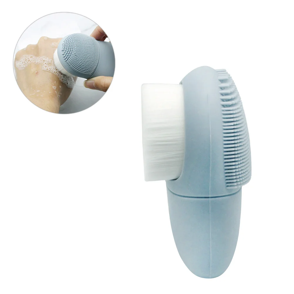Очищающая щетка Ручной очистки Силиконовые скрубберы для сухой жирной кожи (светло-голубой)