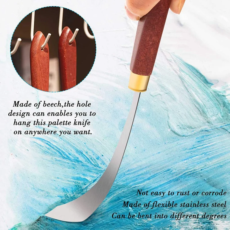 4 шт. Нож-скребок для рисования, скребки для смешивания красок из нержавеющей стали, палитра, нож для рисования, художественный инструмент