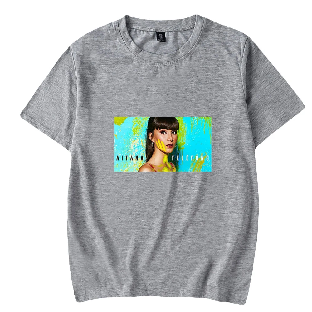 футболка Aitana Ocana с принтом, топы с коротким рукавом в стиле Харадзюку, футболка для косплея, Летняя одежда певицы с круглым вырезом, футболка из 100% полиэстера
