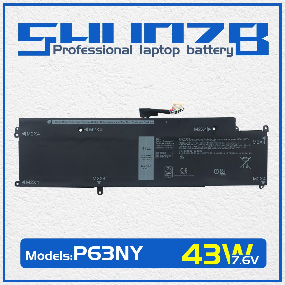 Аккумулятор для ноутбука SHUOZB P63NY для Ноутбука Dell Latitude 13 7370 Серии E7370 N3KPR XCNR3 0XCNR3 WY7CG G7X14 0G7X14 P67G 7,6 V 43Wh