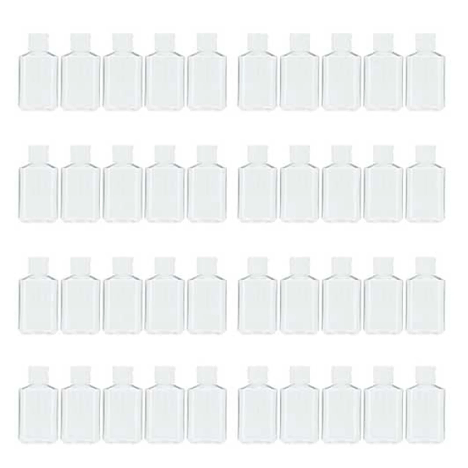 40 ШТ 2 Унции 60 Мл Прозрачный Многоразовый Пластиковый Контейнер Для Дорожных бутылок Из ПЭТ-пластика С Откидной крышкой