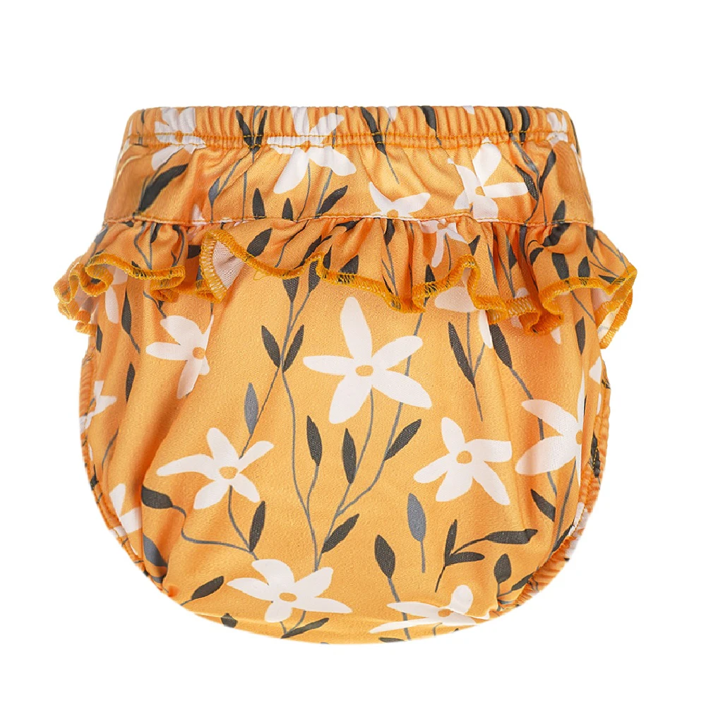 HappyFlute, Новые 3 размера, 6-25 кг, Мягкие водонепроницаемые плавательные штаны с волнистым краем и цветочным рисунком, пляжные штаны-подгузники для маленьких девочек