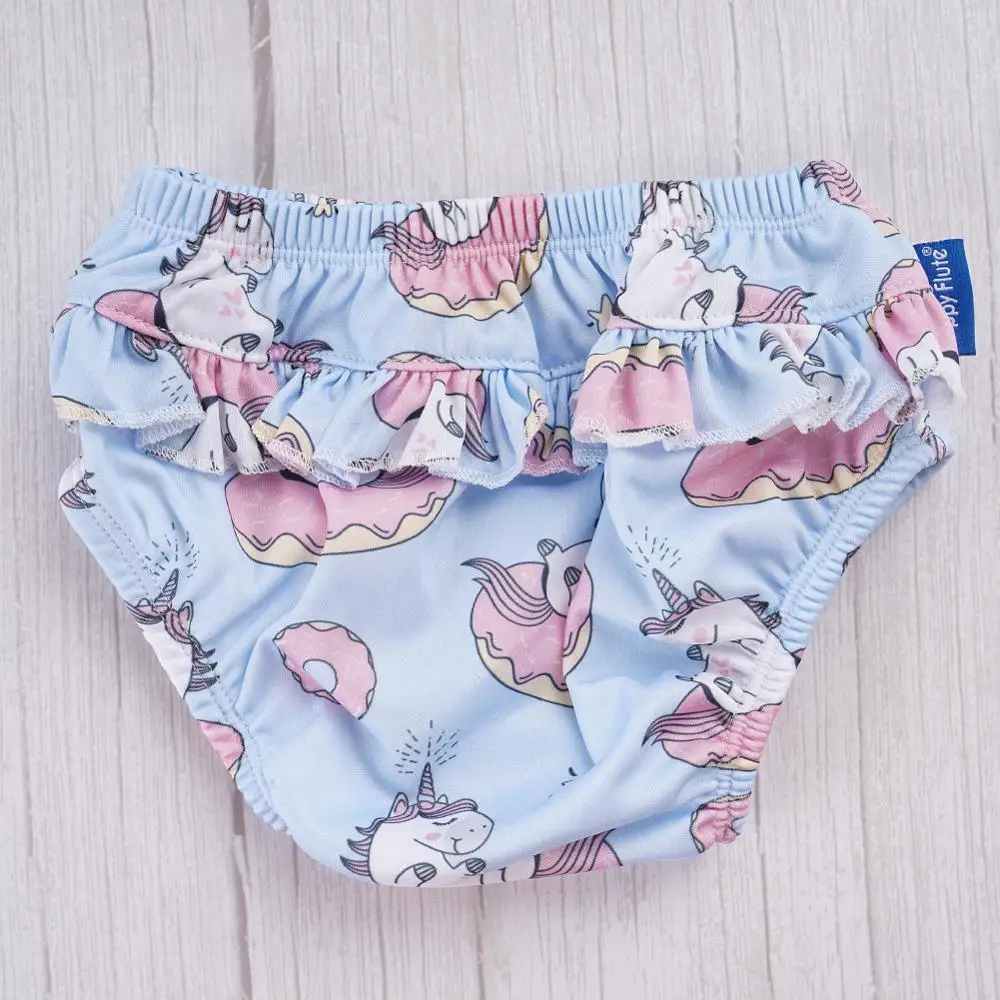 HappyFlute, Новые 3 размера, 6-25 кг, Мягкие водонепроницаемые плавательные штаны с волнистым краем и цветочным рисунком, пляжные штаны-подгузники для маленьких девочек