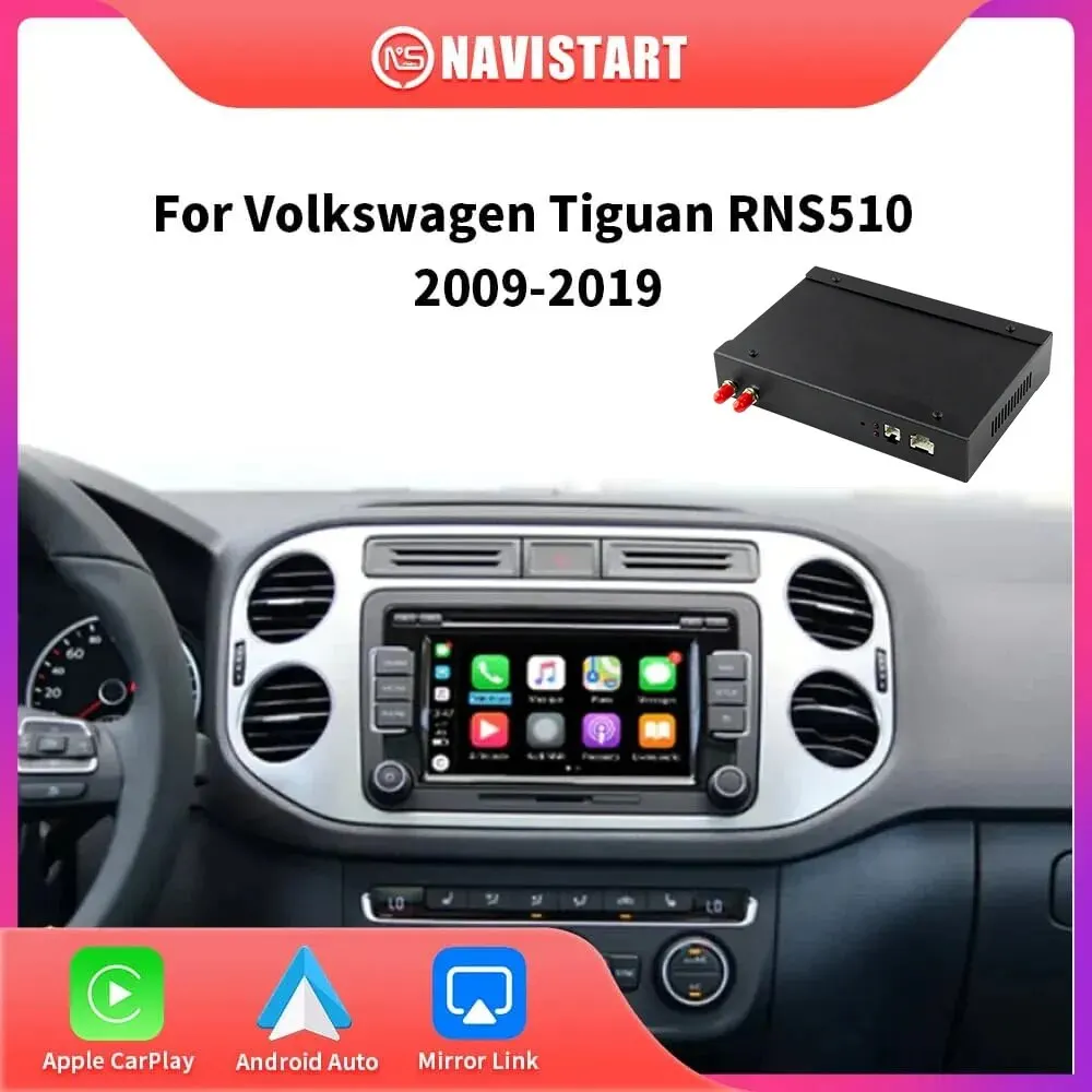 NAVISTART Wireless CarPlay Android Auto для Volkswagen Tiguan RNS510 2009-2019 Зеркальная связь AirPlay Поддержка мультимедиа DVR