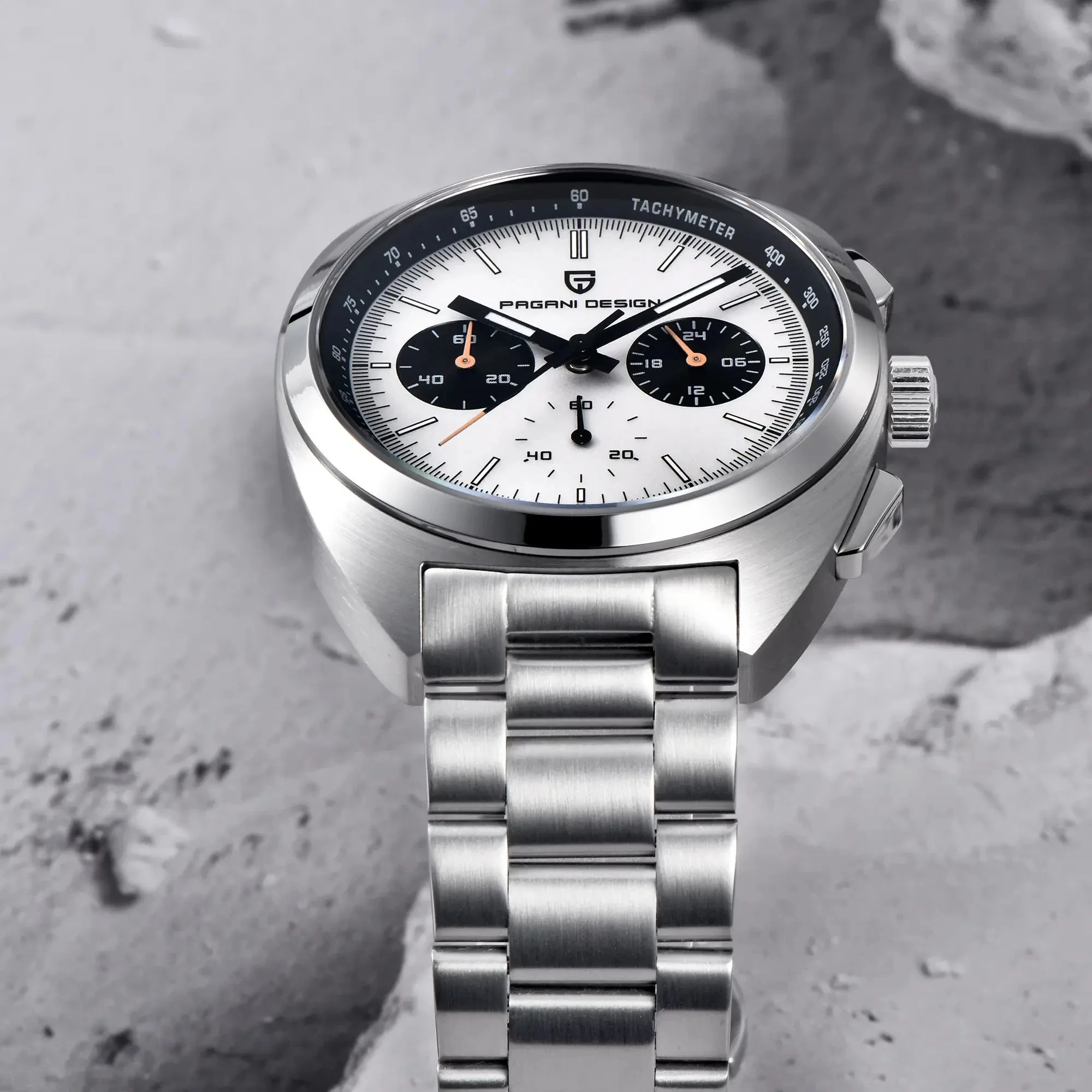 PAGANI DESIGN PD-1782 Мужские часы хронограф из нержавеющей стали 40 мм Спортивные сапфировые кварцевые наручные часы для мужчин Часы