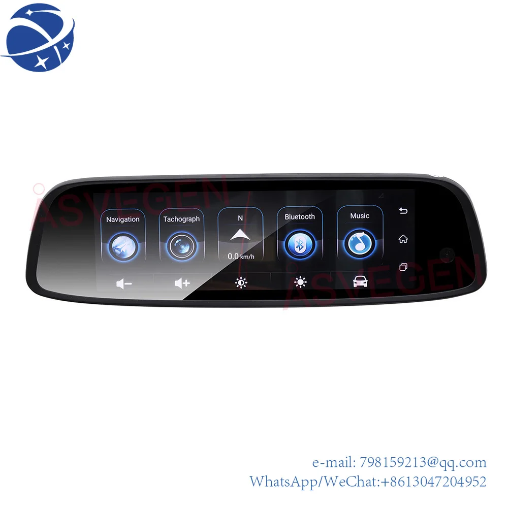 yyhcyyhc 8-дюймовый автомобильный видеорегистратор 4G с зеркальным видеомагнитофоном с сенсорным экраном 1080P и видеорегистратором для потокового вождения с двумя объективами Ок