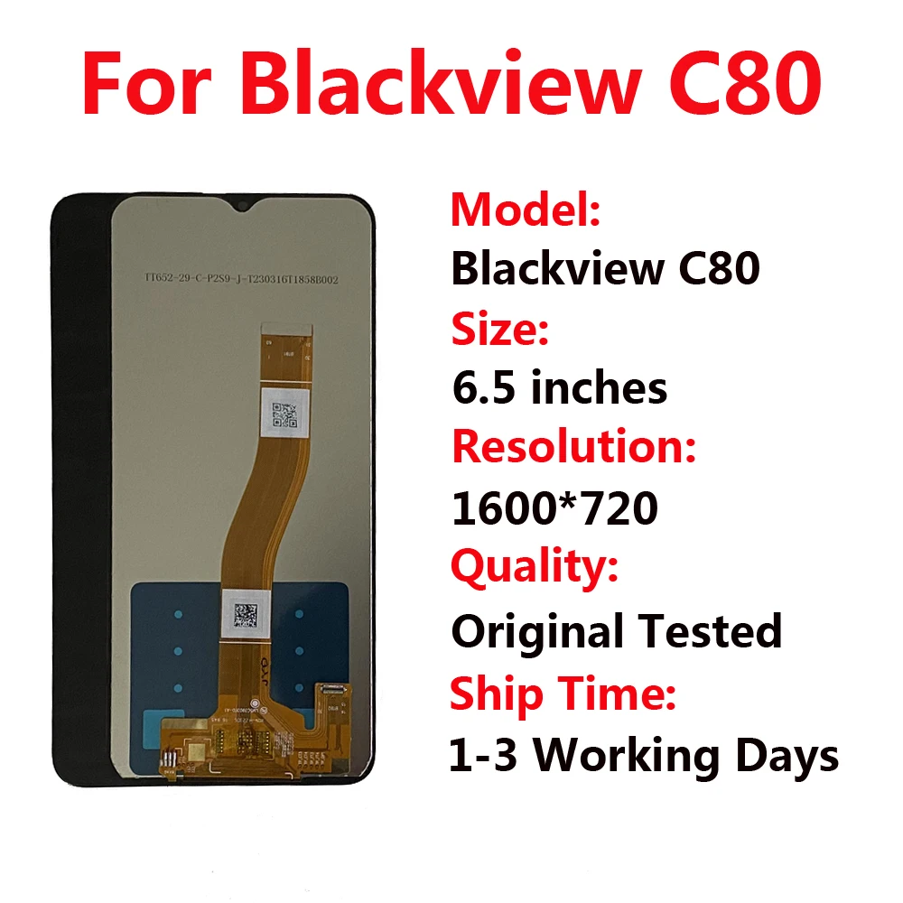 Для BLACKVIEW OSCAL C80 ЖК-дисплей Замена передней стеклянной панели с сенсорным экраном 6,5 дюймов Для ремонта ЖК-дисплея OSCAL C80