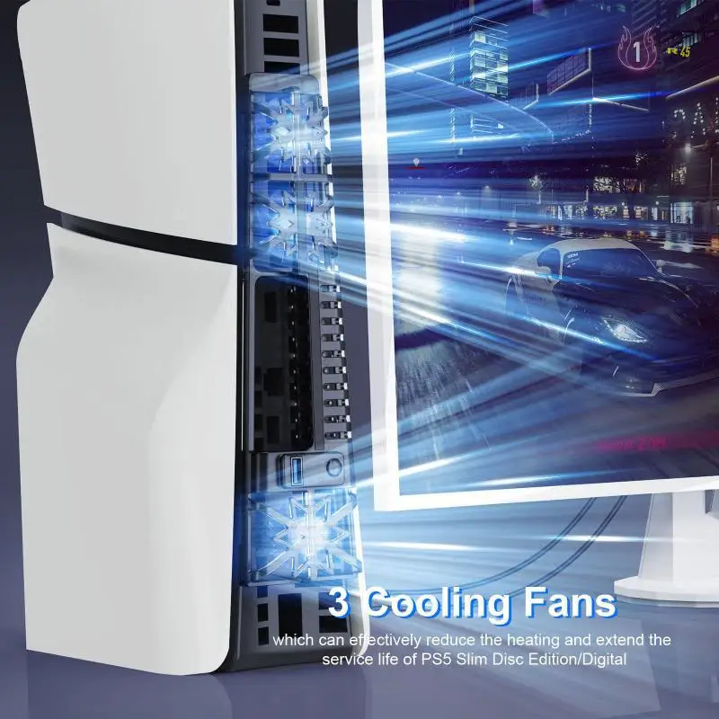Новый Вентилятор Охлаждения Консоли PS5Slim PS5Slim CD-ROM/Цифровая Игровая Консоль Задний Вентилятор с Красочной Подсветкой RGB Прямая Поставка