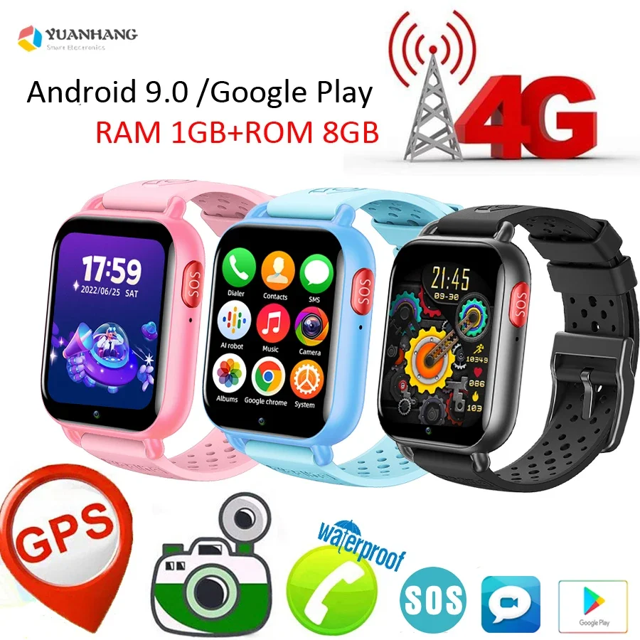 Android 9 Smart 4G Удаленная Камера GPS Отслеживание Местоположения Ребенка Студента Google Play Пульсометр Монитор Smartwatch Телефон Часы
