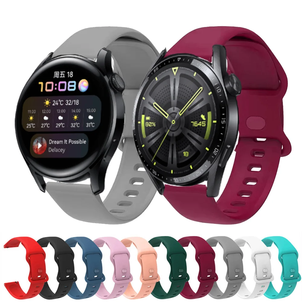 Для Huawei Watch 3/3 Pro Ремешок 20мм 22мм Силиконовый Сменный Браслет Для Huawei GT 2 3 42мм 46мм/GT 2E/Runner/Watch 3 4 Band