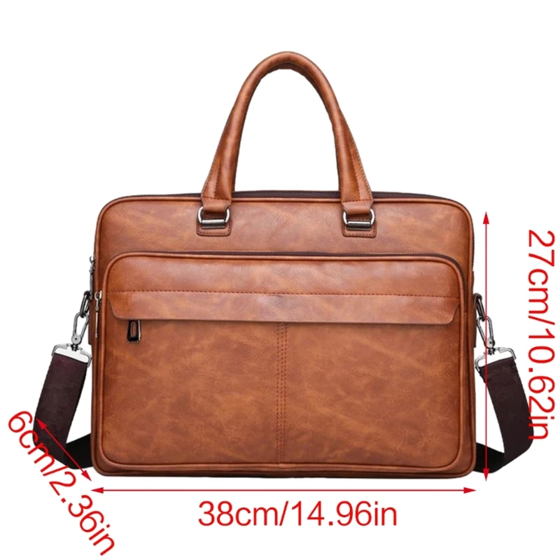 Деловой портфель, Кожаная сумка для ноутбука, сумка для ноутбука, Брызгозащищенная Компьютерная сумка, Сумка для взрослых