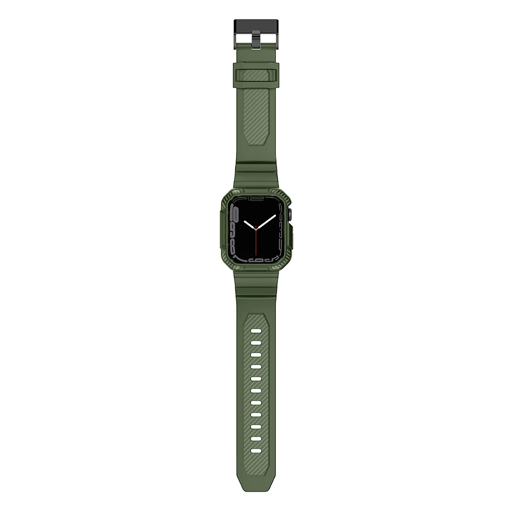 Ремешок Для Apple Watch Band 45 мм 44 мм 42 мм Ударопрочный Прочный Чехол-ремешок Для iWatch Серии 4 5 SE 6 7 41 мм 38 мм С бампером